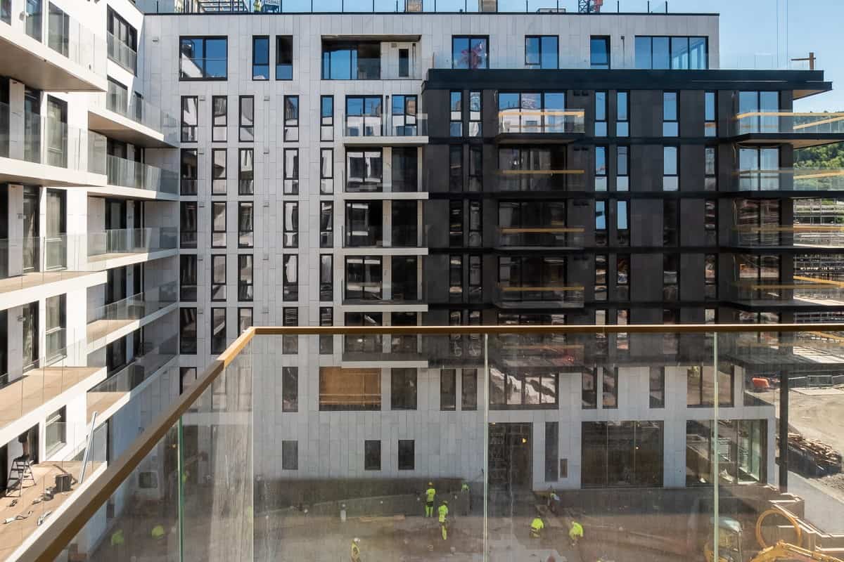 Eufemias Hage boligprosjekt fasade. Barcode Oslo