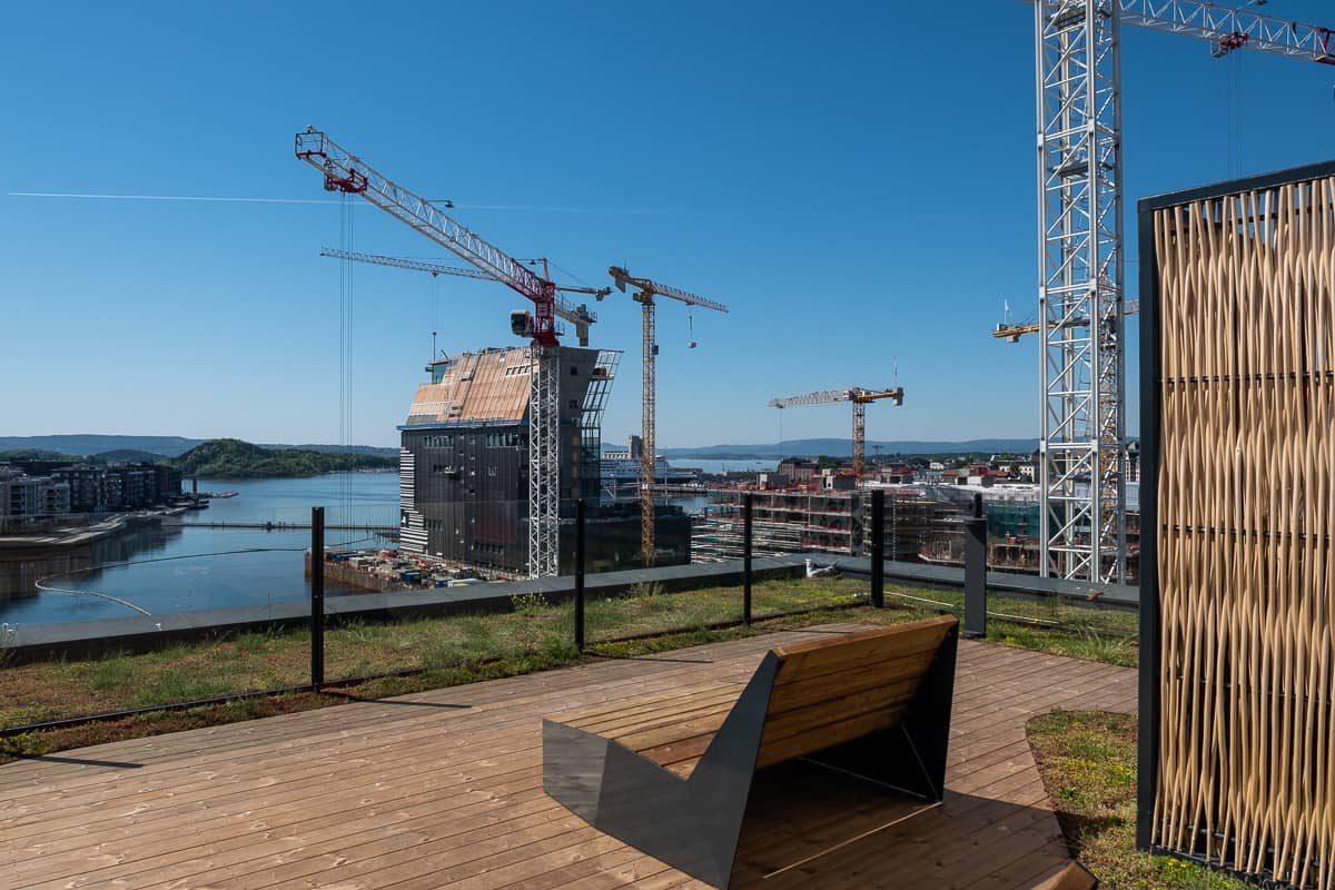 Eufemias Hage boligprosjekt. Takhage i Barcode Oslo