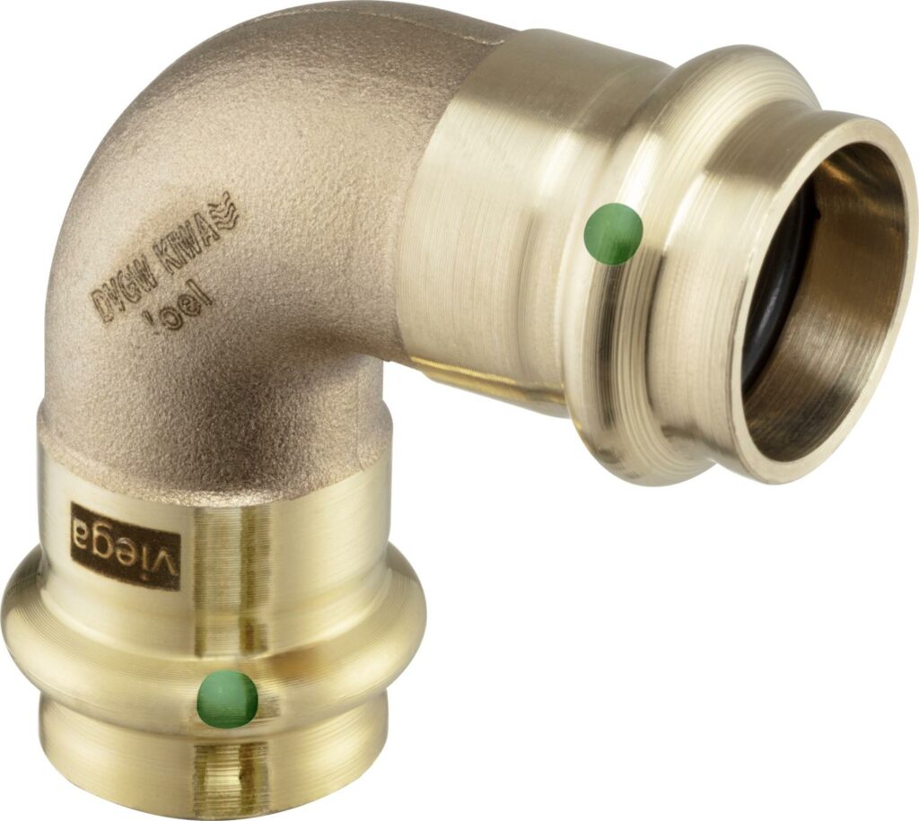 Viega strømningsoptimert pressfittingssystem med presskoblinger laget av silisiumbronse