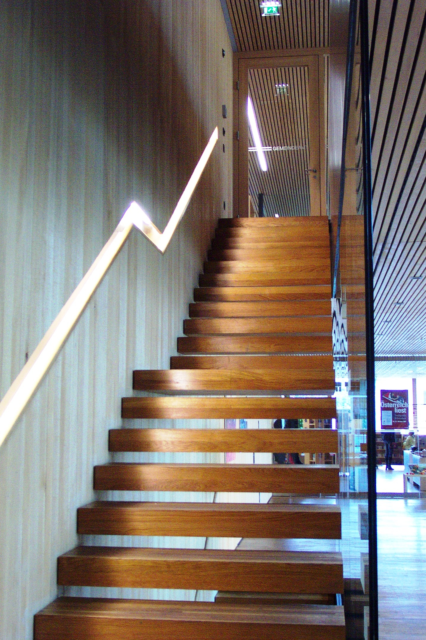 The staircase in the sustainable community centre in Ludesch, Austria. Chris Butters